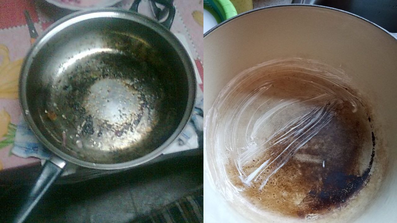 quitar lo quemado de ollas y sartenes con limones
